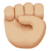 ✊🏼 raised fist: medium-light skin tone display on Apple